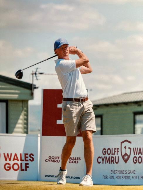 Alan driving well at the Welsh Seniors Championship